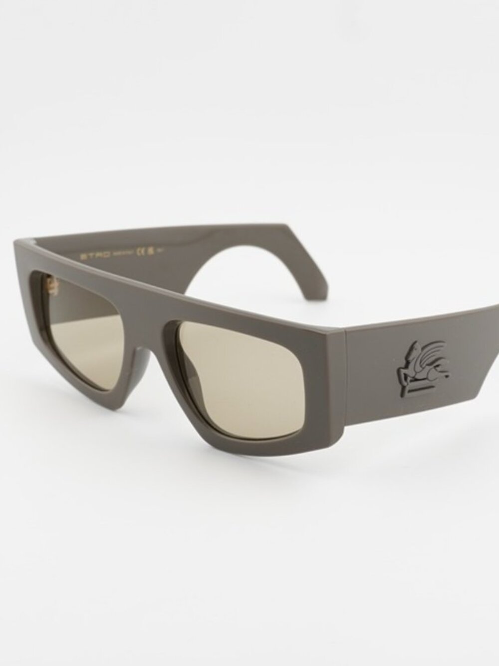 ETRO 0032/G/S 079U QT Sunglasses Mud Geometric Frame, Green Lenses